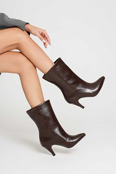 emela kids shoes Sivri Burun İnce Topuk SIYAH RUGAN BOT