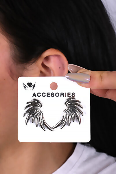 LOWEN AKSESUAR Wing Design Silver Color Women's Earrings
