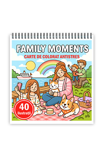 Legendary Gifts Carte de colorat, 40 de ilustratii Family Moments, 86 pagini,...