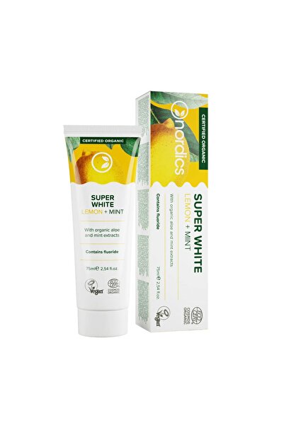 Nordics Pastă de dinți albitoare cu lămâie și mentă 75 ml