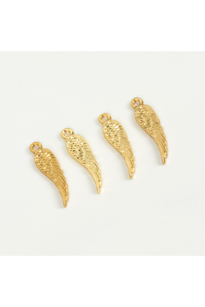 yfhobi 1 Adet - 26 mm Tüy Desen Metal Uç, Takı İçin Charm Uç, Altın Kaplama 1...