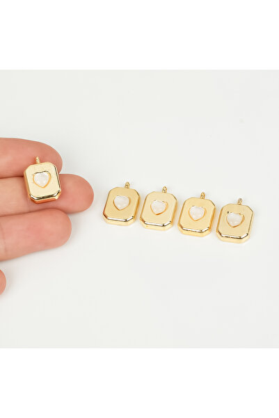 yfhobi 1 Adet - 17 mm Kalp Taşlı Metal Uç, Takı İçin Charm Uç, Altın Kaplama ...