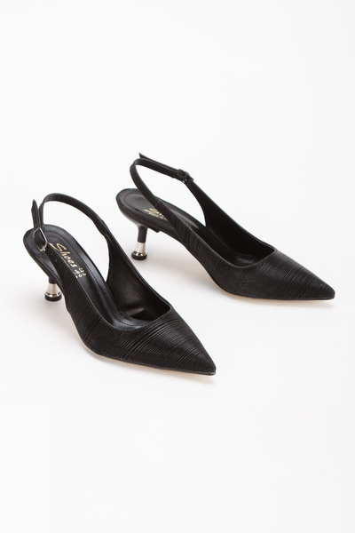 Blacktavern Evening Dress Laser Sparkle Pointed Toe Open Back Shoes Bag Combination