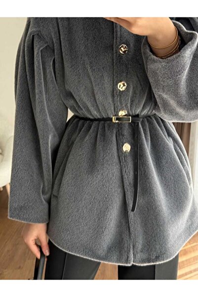 by nursel çiçek Women's Trend Thai Feather Belted Jacket