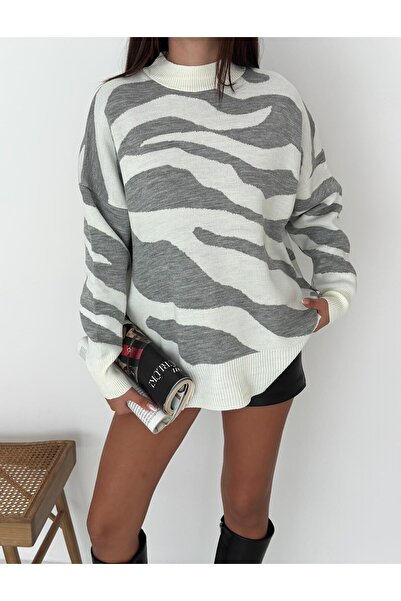 MİHRİZAR Zebra Patterned Knitwear Sweater