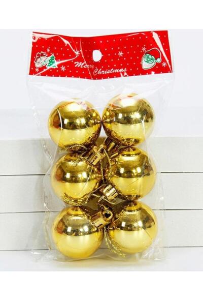 mutlu adım 6 bucăți de 5 cm ornamente pentru copac cu bile de Crăciun