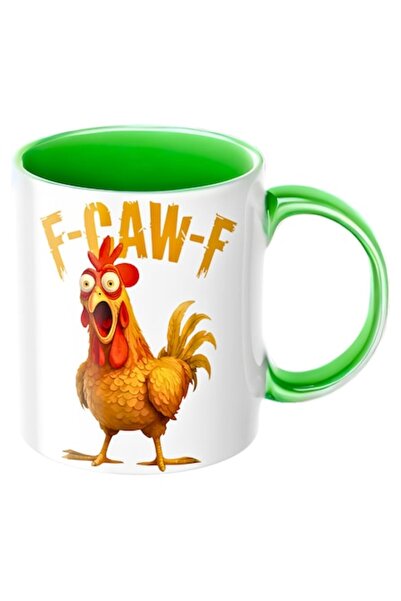 T&M Personalizare Cana F-CAW -F F..K OFF, ceramica, verde, 330ml, sarcastica, spune totul fara cuvinte, design minimal