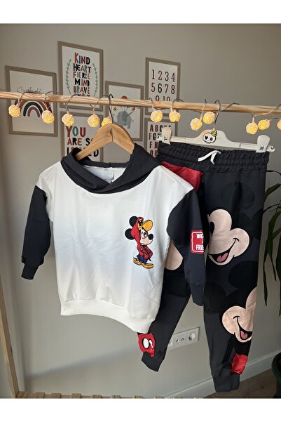 Mickey Kapüşonlu Çocuk Eşofman Takımı