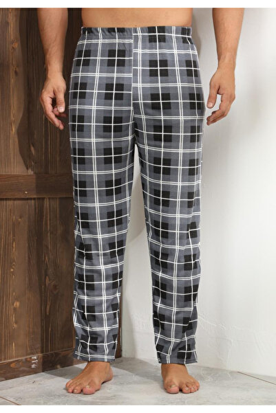 embody Men's Pajama Trousers in Cotton, grey checked 3245