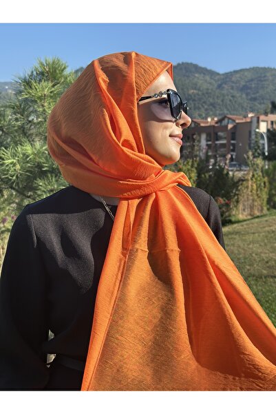 Lantliv Hijab Viscose Silk Blended Aerobin Fabric Solid Color Shawl, Self Wrinkle Pattern Shawl