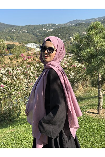 Lantliv Hijab Viscose Silk Blended Aerobin Fabric Solid Color Shawl, Self Wrinkle Pattern Shawl