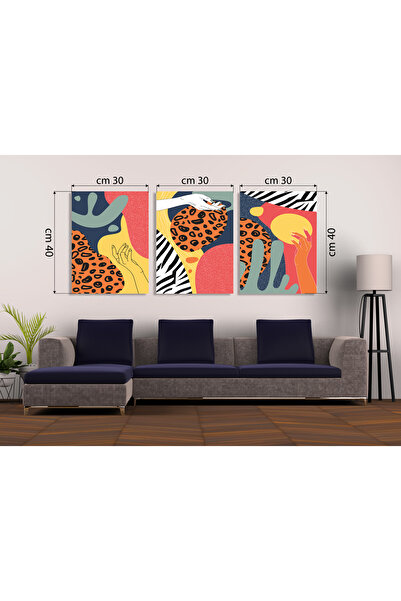 M&H Quality Patterned 3-Piece Mdf Table Set |   Geometric Abstract & Hand Detailed |   Installation Without Drilling