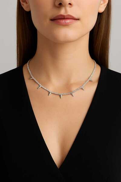 MITH SB TAKI VIP TAKI SU YOLU ÜÇGEN DEYAYLI TAŞLI CHOKER KOLYE