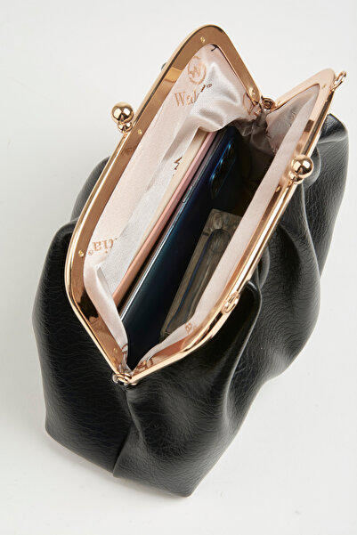 Vivaq Women's Black Daisy Medium Size Double Strap Lined Burs Closure Handbag and Shoulder Bag