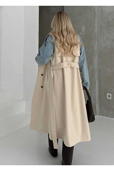 Butik Şenel Denim Garnili Gabardin Trençkot
