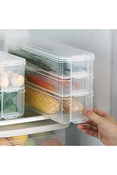 The Bros Lyer Stckble Plstic Refrigertor Storage Boxes Lids Kitchen Organizer Bins