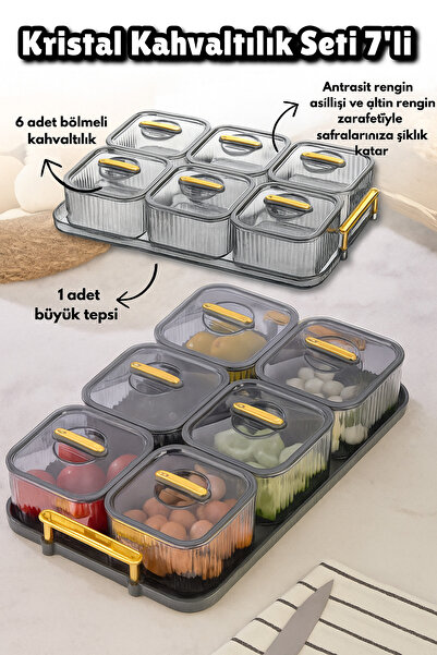 İ&A HOME Kristal Kahvaltılık Seti 7'li Takım Sunum Luk