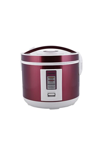 Geepas طباخ أرز من الفولاذ المقاوم للصدأ GRC 4328 | سعة 1.5 لتر | طهي، تبخير، والحفاظ على الدفء | متين