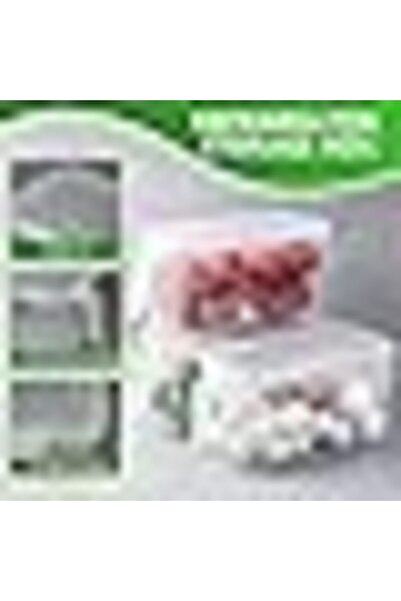The Bros S Refrigertor Orgnizer Stckble Plstic Food Storage Containers Lids & Hndle Trnsprent