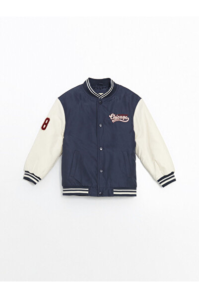 LC Waikiki LCW Kids Lacivert Baskılı Erkek Çocuk Kolej Ceket W50884Z1