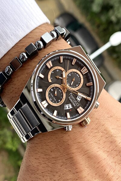 Ferrucci Function Grey Steel Gri Kadran Çelik Kordon Erkek Kol Saati