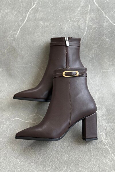 topuksarayı Kadın rasa topuklu tokalı bot - kahve