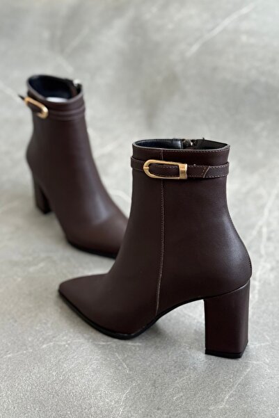 topuksarayı Kadın rasa topuklu tokalı bot - kahve