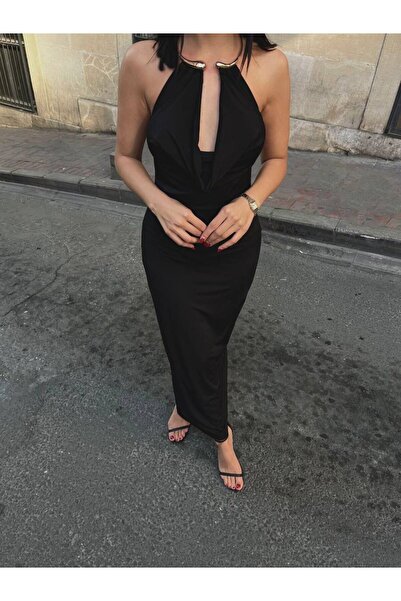 ALVOR Rochie drapat cu detalii inelare aurii