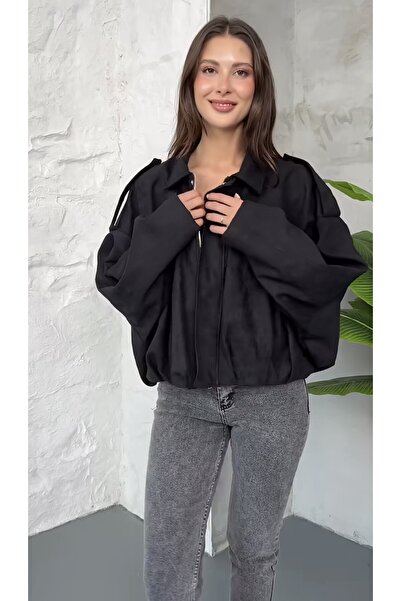 PRİFALDİ Jachetă bomber premium supradimensionată din piele întoarsă