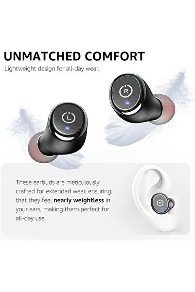 TOZO T10 Wireless Earbuds Bluetooth 5.3, Comfortable Design, 55 Hours Playtime, Charging Case, Water