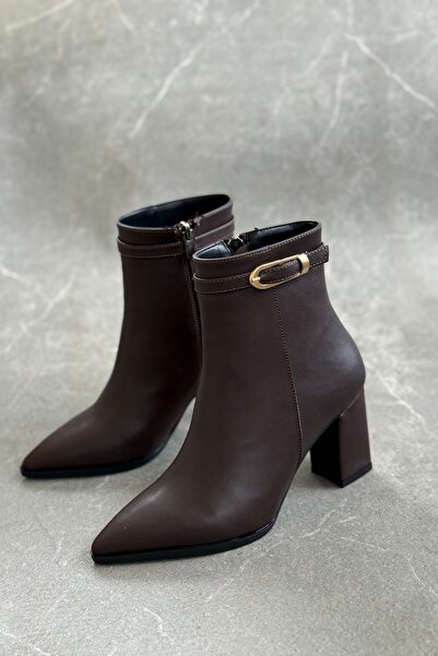 topuksarayı Kadın rasa topuklu tokalı bot - kahve