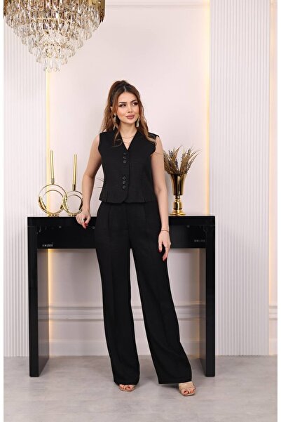 SheBoss Keten Yelekli Takım