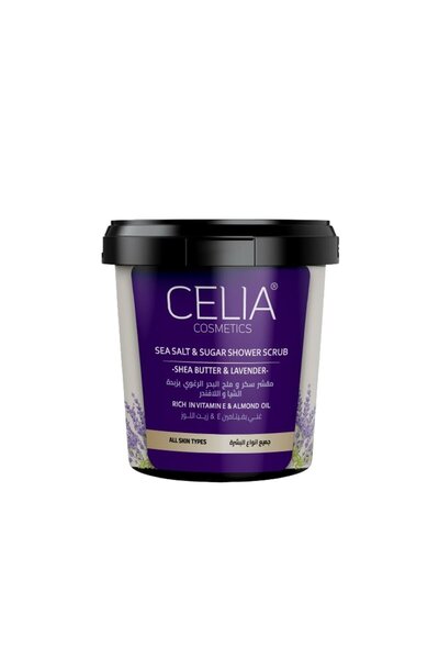CELIA COSMATICS سيليا مقشر الجسم بملح البحر و السكر باللافندر 600 جم