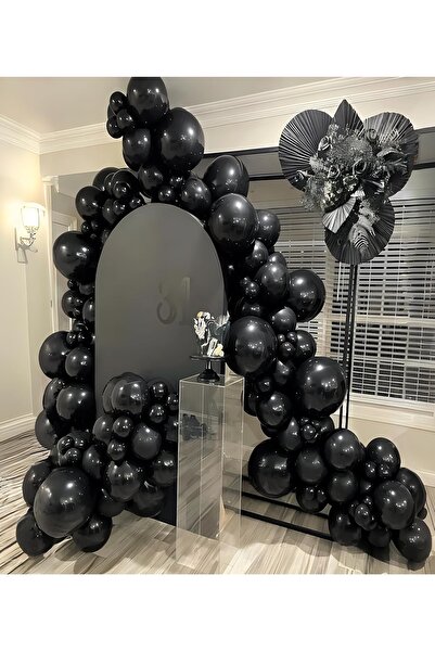MACK PLUS 10’lu 12 İnç Metalik Siyah Balon Seti – Helyum Uyumlu, Şık ve Dayan...