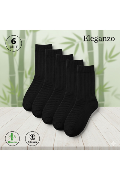 eleganzo 6-συσκευασία χωρίς ραφές ανδρικές κάλτσες διαβητικού τύπου από μπαμπ...