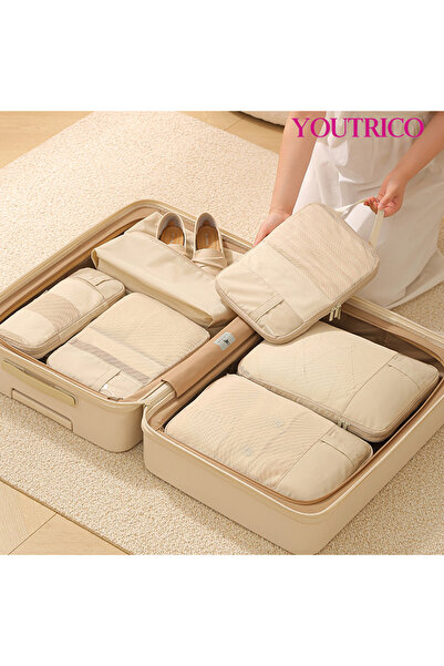 Youtrico 6pcs/set Travel Luggage Organizer,Packing Cubes Set Compression Storage Bag,Travel parts