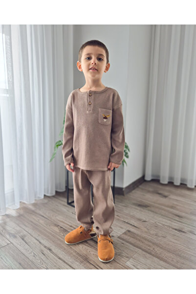 BALKABAĞI Palamut Pocketed Unisex Ribbed Suit (2-7 Years Old)