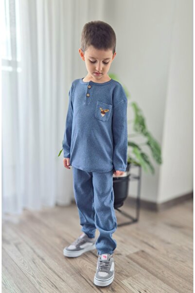 My Baby's World Palamut Embroidered Pocket Unisex Ribbed Stretchy Tracksuit Set (2-7 Years)
