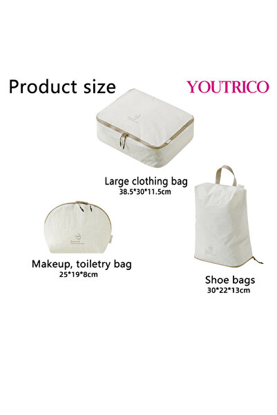 Youtrico 3 قطع/مجموعة منظم أمتعة السفر، مجموعة مكعبات التعبئة وحقيبة التخزين المضغوطة وأجزاء السفر المقاومة للماء