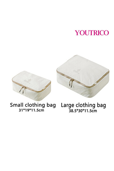 Youtrico 2 قطعة/مجموعة منظم أمتعة السفر، مجموعة مكعبات التعبئة وحقيبة التخزين المضغوطة وأجزاء السفر المقاومة للماء