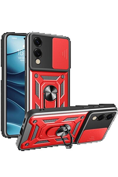 OEM سيليكون لهاتف سامسونج جالاكسي S25 إيدج مع حلقة عدسة - أحمر - (5796) - ANINDASEPET3923-8012