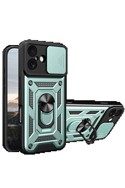 UStores Apple iPhone 17 Pars Silicone with Lens Ring - Green-(5796) - Ufukaal9816-8632