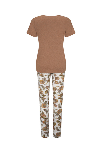 GOLDENBAY Pyjama Irises Schlafanzug Schlafmode Bequem