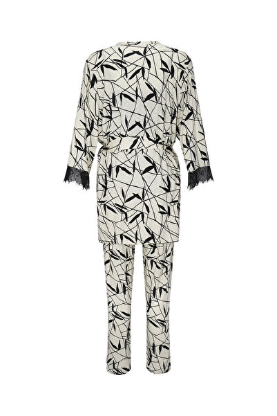 GOLDENBAY Sleepwear-Set Gown, Camisole & Pants Petunia Loungewear Pyjama Nachthemd