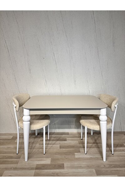 SÇ MASSAN 70 x 110 Mutfak Masası Kum Beji MDF Sabit Yemek Masası Salon Masası