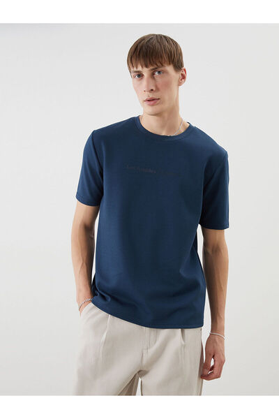 LC Waikiki Tricou pentru bărbați din bumbac fin cu imprimeu cu guler rotund d...