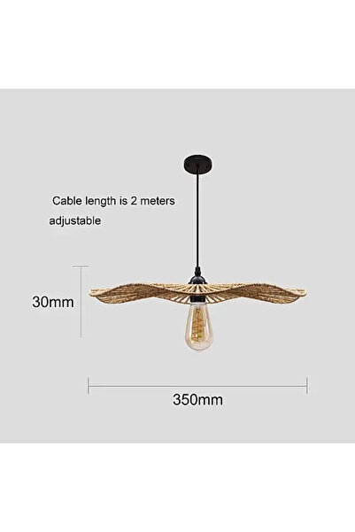 HAMER 350mm diameter bamboo pendant lamp, elegant chandelier with a natural touch