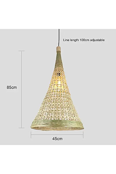 HAMER Single straw pendant lamp E27 diameter 45cm, elegant chandelier with a natural touch