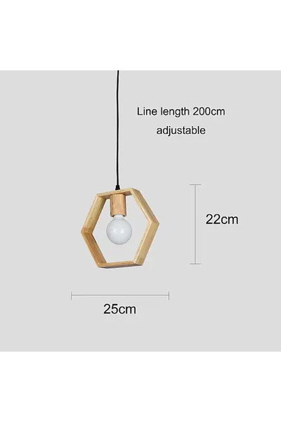 HAMER Single wooden pendant lamp, elegant chandelier with a natural and modern touch