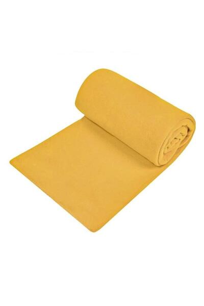 ELITECOMMERCEMARKET Double Fleece Blanket Mustard Yellow 240x220cm